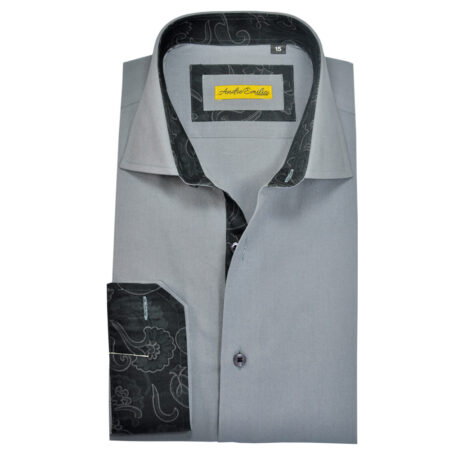 Men Grey Slim Fit Shirt