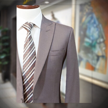 Luxury 2 Piece Light Brown Suit with Polyester Mix Fabric
