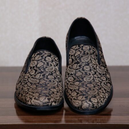 Gold Suede Loafers