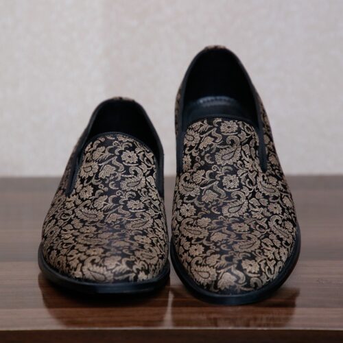 Gold Suede Loafers