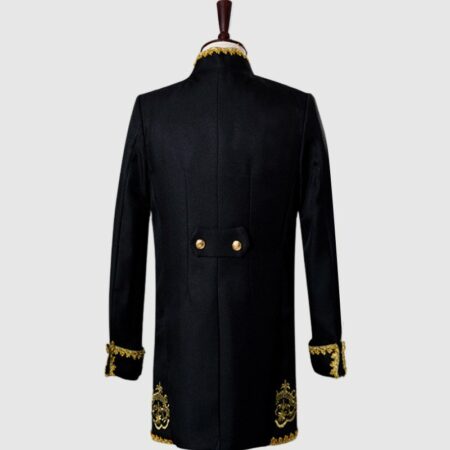 Primum Black 3 Piece Suit with Golden Pattern