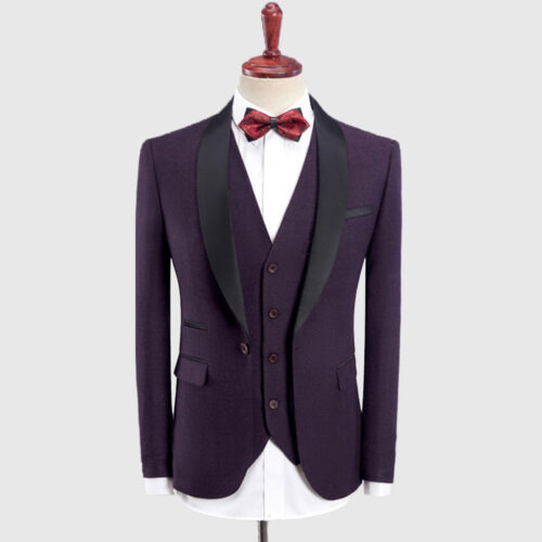 Purple Tuxedo Wedding