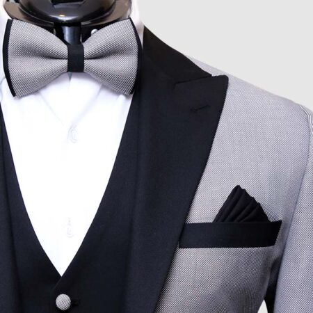 Mens Silver Tuxedo Suit Lapel