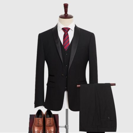Mens Black 3 Piece Suit