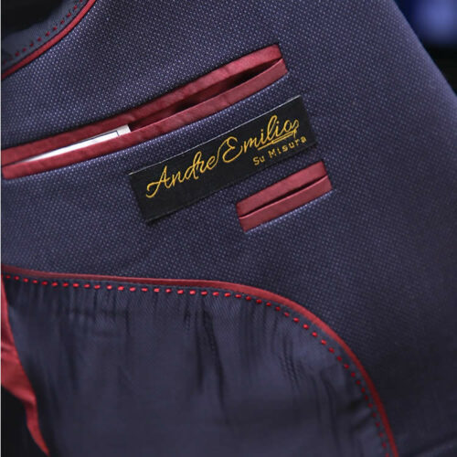 Midnight Navy Blue Suit Tag Details