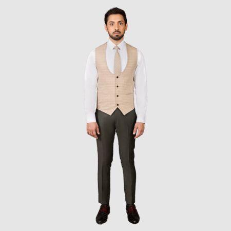 Men Dark Green 3 Piece Suit Waistcoat