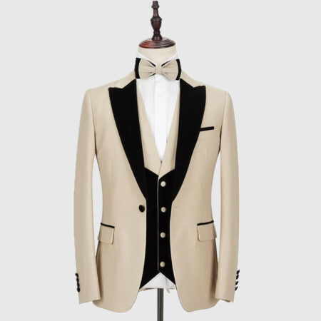 Off White Tuxedo Wedding Suit