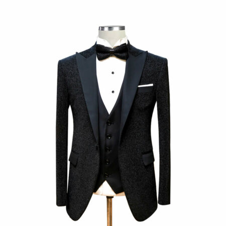 Black 3 Piece Glitter Tuxedo