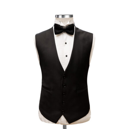 Black Glitter Tuxedo Waistcoat