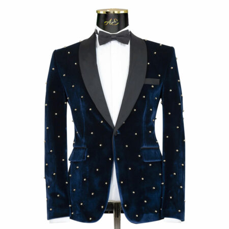 Midnight Dark Blue Velvet Tuxedo