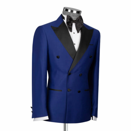 Royal Blue Double Breasted Tuxedo For Men
