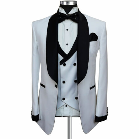 White Tuxedo With Black Contrast