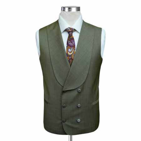 green texture double breasted waistcoat